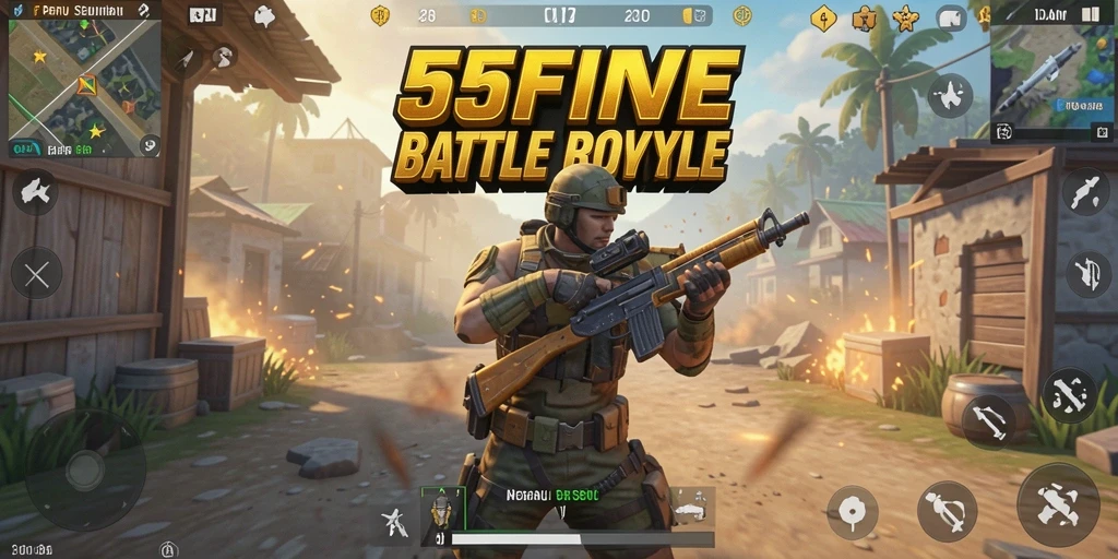 Tangkapan layar menunjukkan aksi pertempuran seru dalam game Battle Royale.