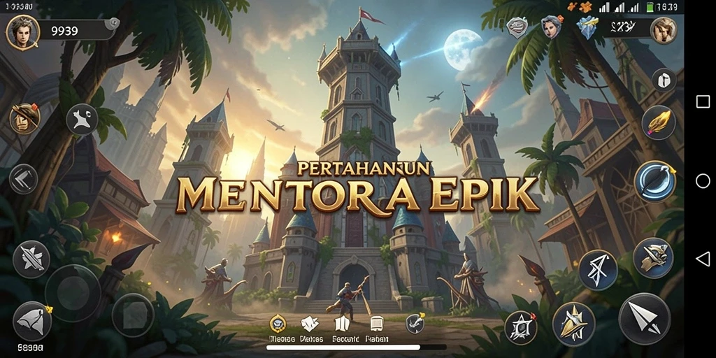 Screenshot gameplay Tower Defense 9939 yang menegangkan.