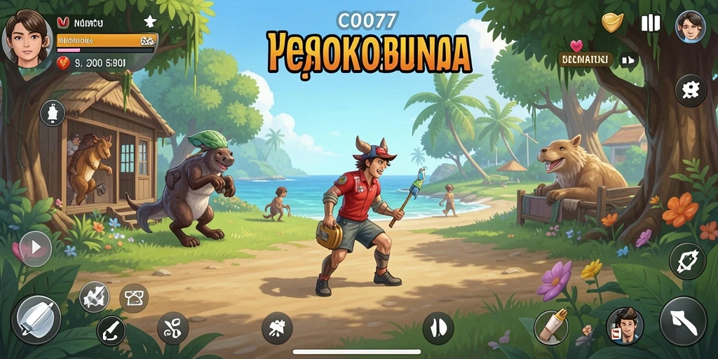 Tampilan gameplay C0077 yang menarik dan penuh warna.