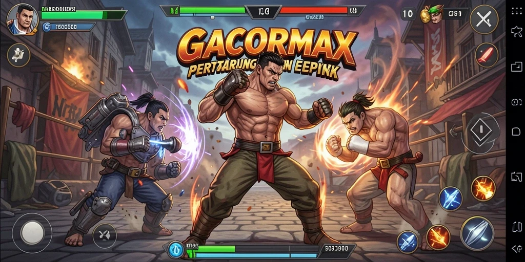 Tampilan intens pertarungan di GACORMAX dengan grafik menakjubkan.