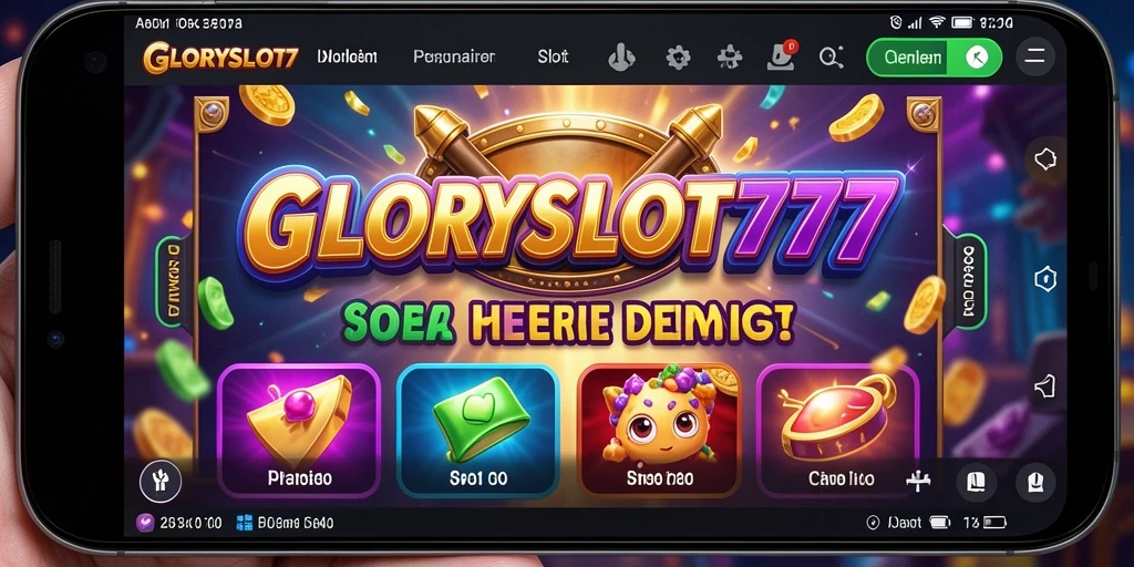 Tampilan gameplay menarik dari GLORYSLOT777 dengan berbagai slot yang menggiurkan.