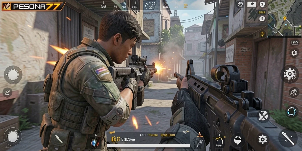 Tampilan gameplay intens dan menarik dari PESONA77 dengan aksi FPS yang mendebarkan.