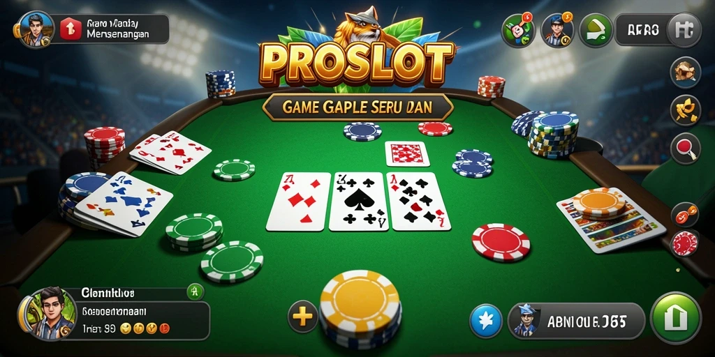 Tampilan menarik dari gameplay Gaple di PROSLOT.