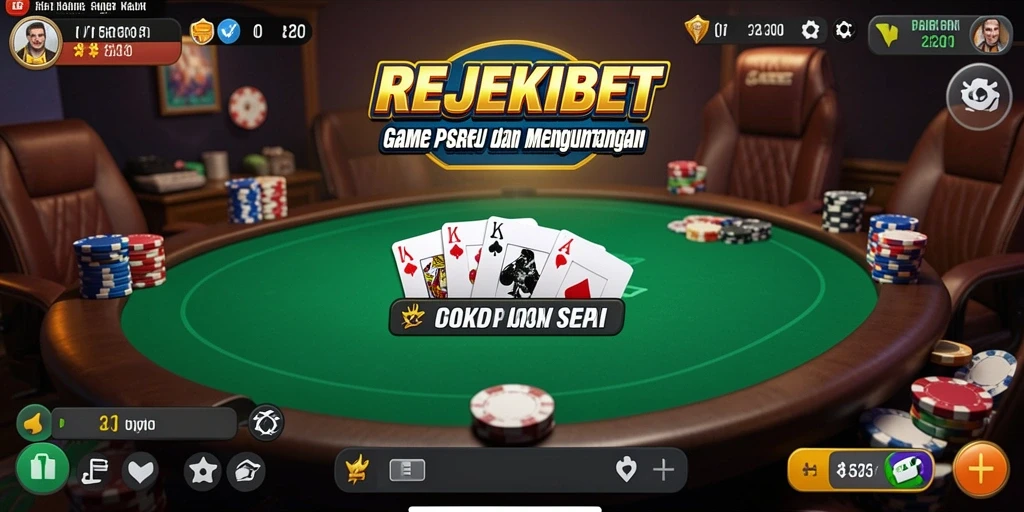 Tampilan gameplay Poker yang menegangkan di REJEKIBET.