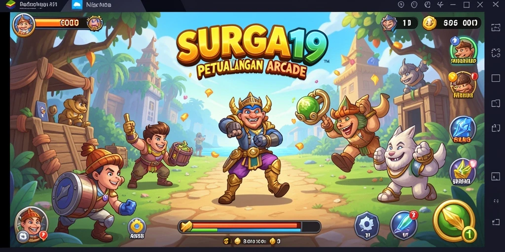 Screenshot gameplay <strong>SURGA19</strong> menampilkan aksi seru dan warna-warna cerah.