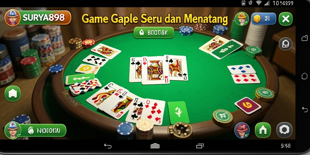 Tampilan gameplay seru di SURYA898 dengan dominonya.