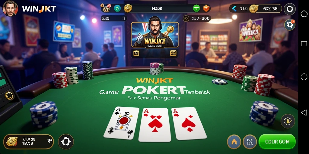 Tangkapan layar menunjukkan pemain bersaing dalam permainan Poker yang seru.