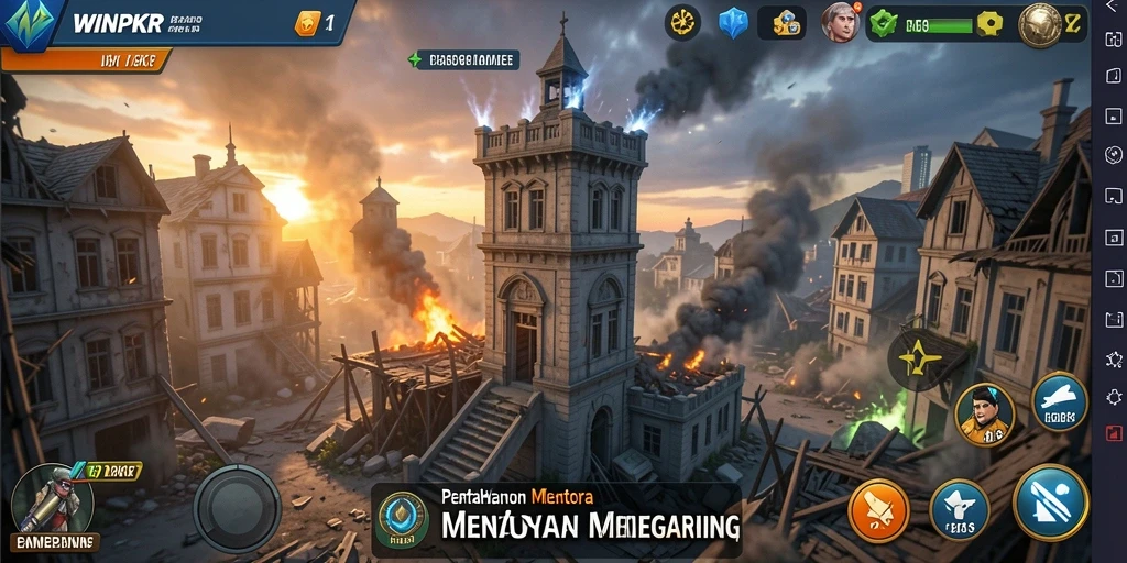 Screenshot utama WINPKR menampilkan aksi mendebarkan dalam permainan Tower Defense.