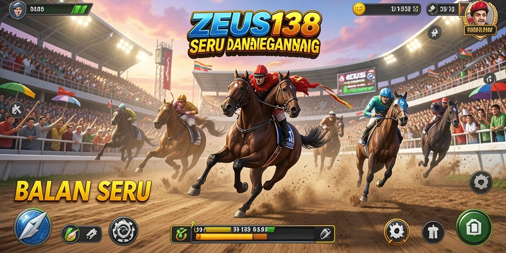 Screenshot gameplay <strong>ZEUS138</strong> menampilkan momen balapan yang mendebarkan dan penuh aksi.